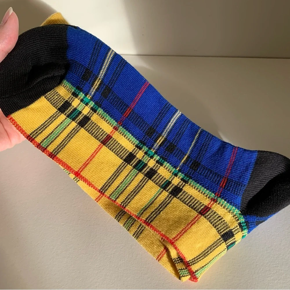 NWOT Special Ralph Lauren ski club long socks embroidered plaid
